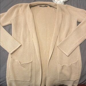 Women's Cream Open-Front Sweater